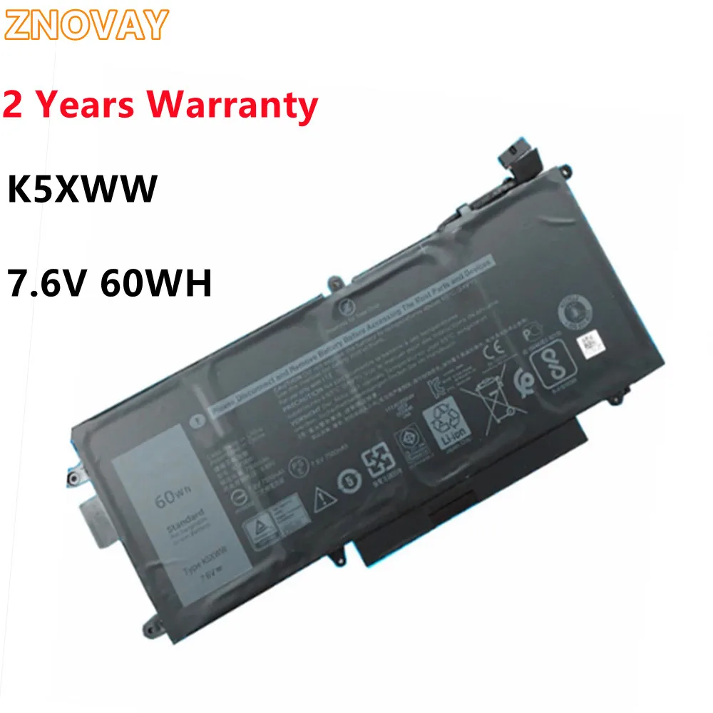 ZNOVAY K5XWW 7.6V 60WH Laptop Battery for DELL Latitude 5289 7389 7390 2-in-1 Series Notebook 71TG4 725KY N18GG