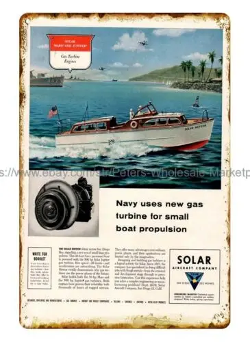 1957 boating Solar Meteor Personnel Carrier Boat Ship San Diego Bay metal tin