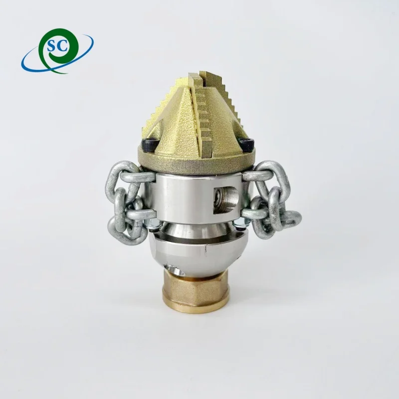 high pressure 300bar sewer roots cutting nozzle rotating drain cleaning large flow pipeline unclog nozzle chain flail