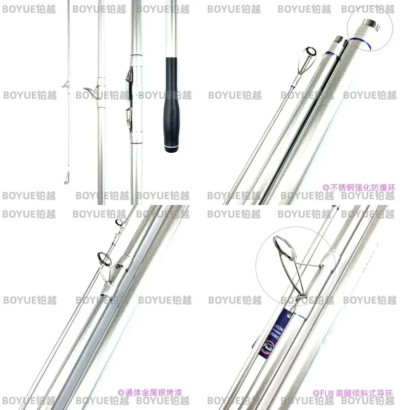 Dragon Silver 3 Section Telescopic Fishing Rod Super Hard Long Distance Casting Shore Sea Anchor Fish Pole Japan Fushi Gear