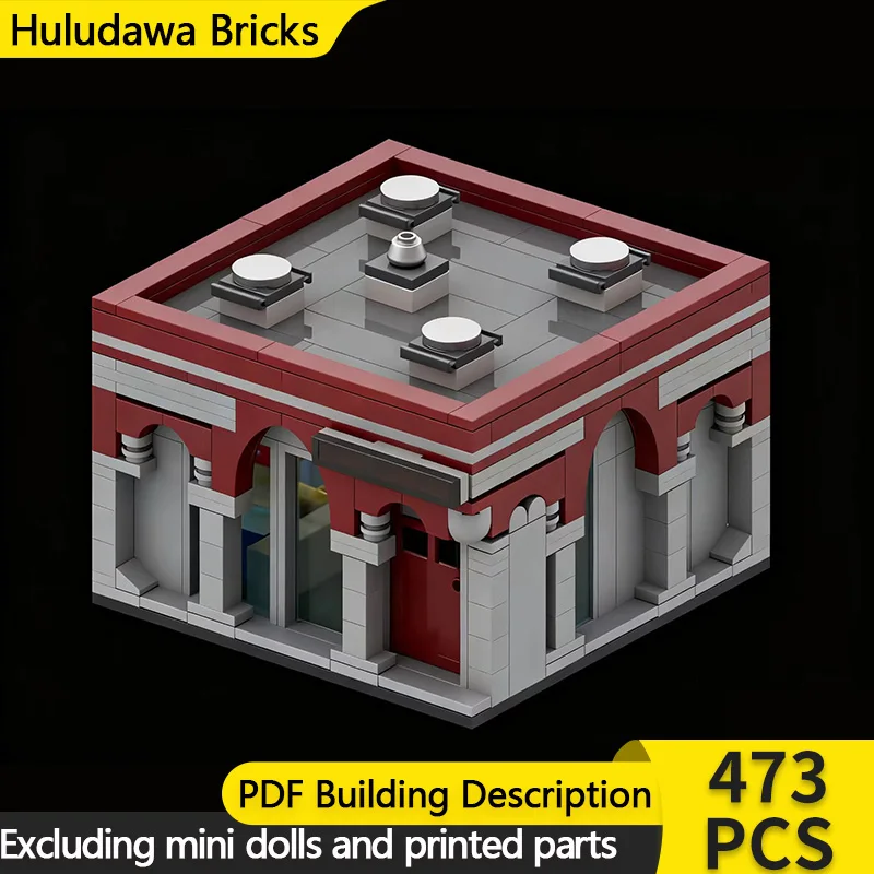 

Модель City Street View MOC, строительный кирпич, небольшой аркадный магазин, модульная технология, детские праздничные подарки, сборка игрушек, костюм