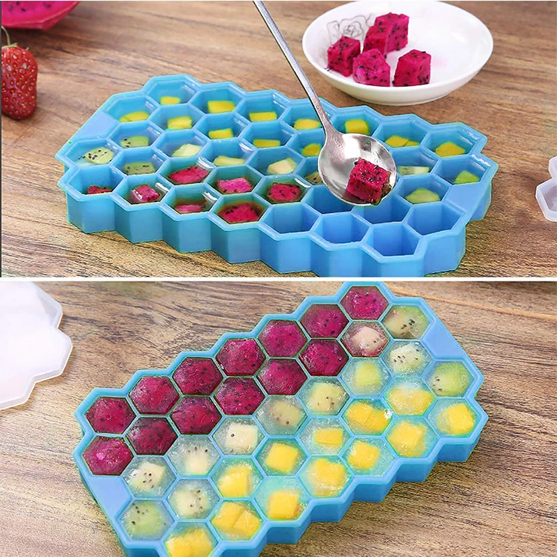 

SUBADA Fudge Ice Cube Ice Cream Silicone Molds Molds honeycomb Fruit Model For Christmas Potluck Candy Grade Silicone Molds 2025
