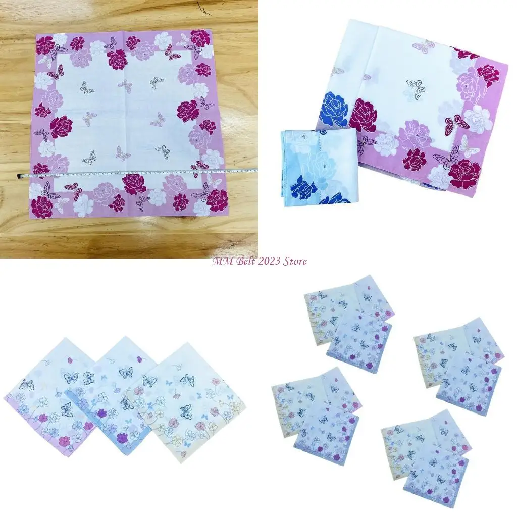 

49ME Soft and Absorbent Pocket Towel Soft Floral Pattern Wedding Hankies for Grooms