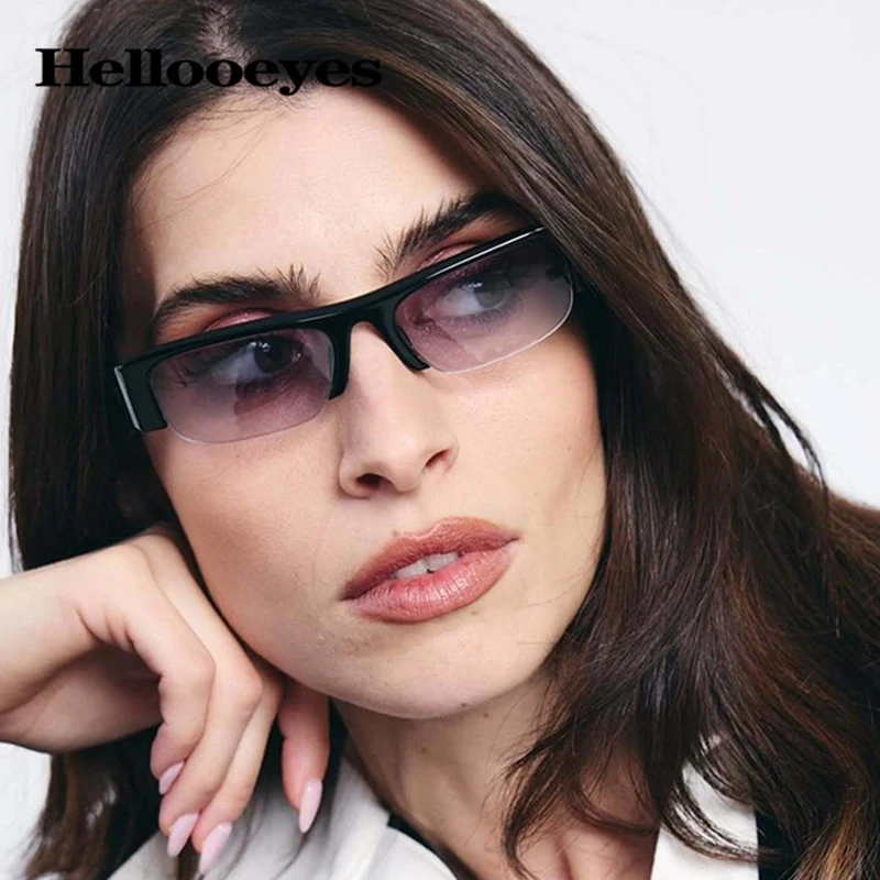 

Vintage Half Frame Small Square Gradient Sunglasses Women Fashion Brand Unique Sun Glasses Ladies Sexy Glasses Frame Shade UV400