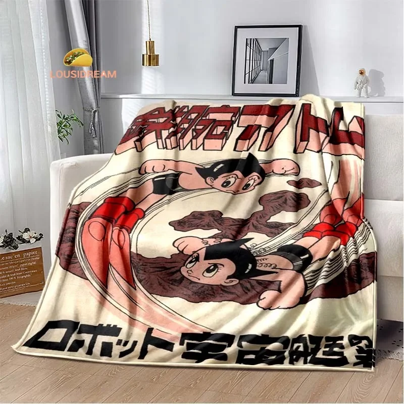 Animation A-Astro Boy Flannel Soft Warm Blanket Retro Blanket Bed Bedroom Living Room Sofa Travel Picnic Blanket Birthday Gift