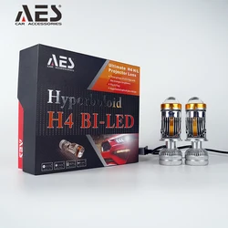 AES Mini Headlamp Biled H4-3 Projector Lens Small Size LED Motorcycle Headlight With Low & High Beam Pluy & Plug Install