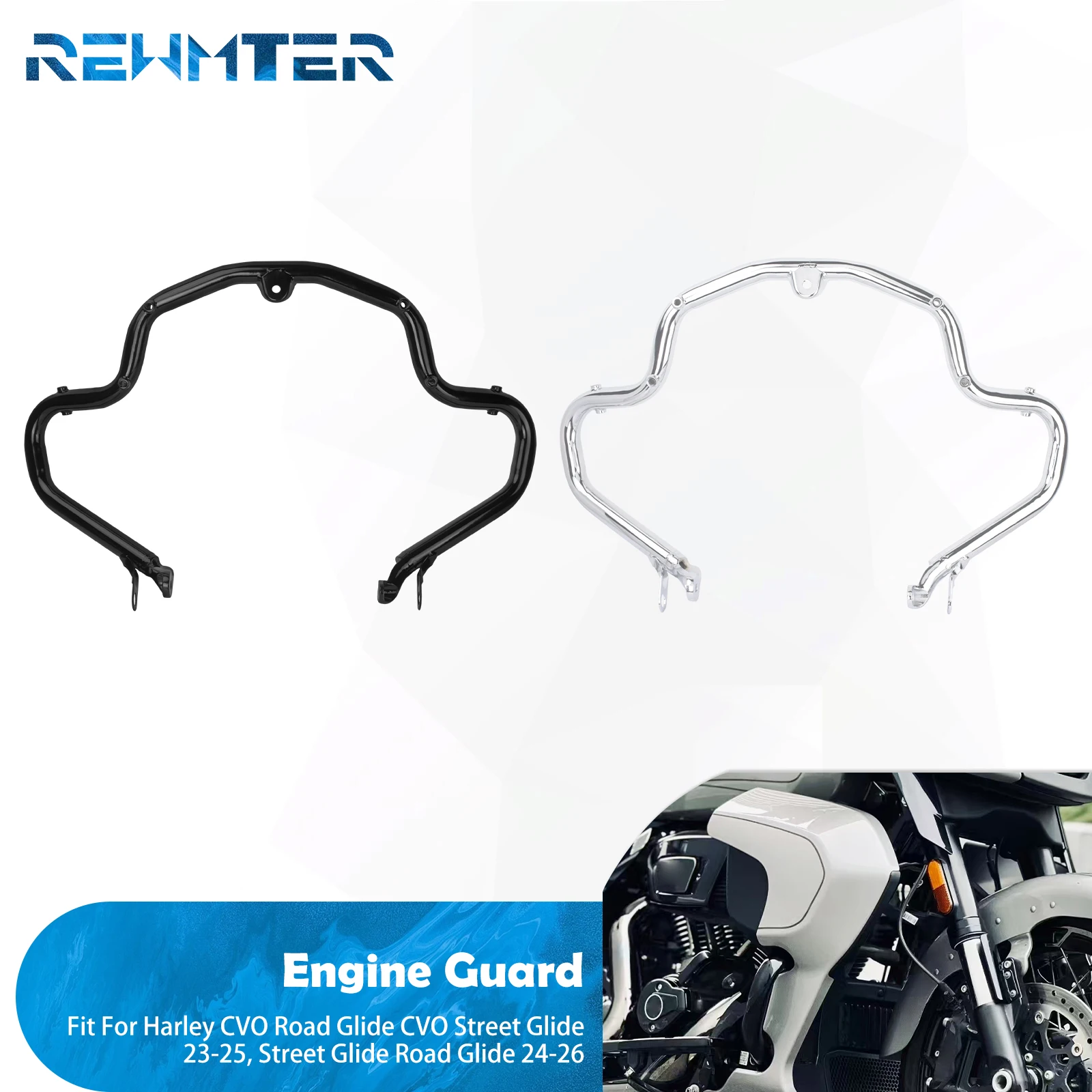 Motorcycle Bumper Highway Crash Bar Fairing Lowers Engine Guard Protect For Harley Touring FLTRXSE 2023-Up Road Glide FLHX 24-Up
