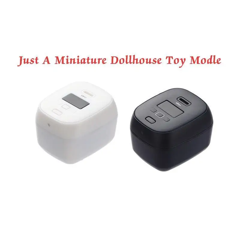 Miniature Simulation Rice Cooker Ornament Dollhouse Kitchen Prop Interactive Play Toy for Kids Scene Decoration