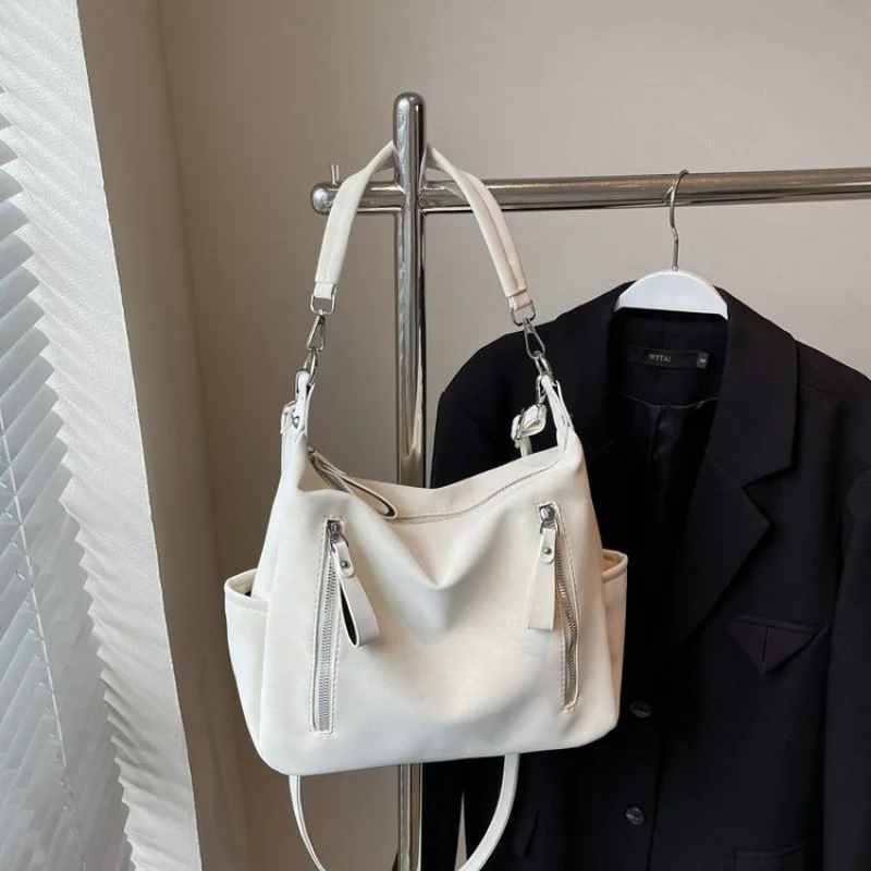 여성용 대용량 토트백 2025 신상 다기능 크로스바디 숄더백 넉넉한 캔버스백 대학 학교 직장용