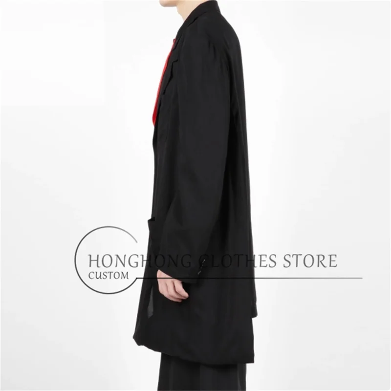 New left double-layer black and red two-tone thin jacket suit, original design, high-quality custom-made men's wear