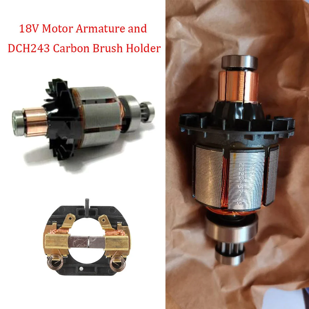 

2 Piece Replacement Set For 18V Motor and Brush Holder for SDS Hammer Drill For DCH243 DCH253 DCH143 DCH363 DCH364 Compatible