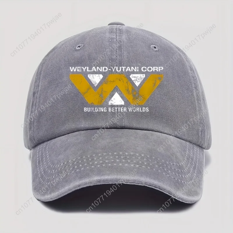 Berretto da baseball vintage in cotone con stampa di lettere Weyland-Yutani, lavabile a mano, berretto unisex per il tempo libero all'aperto per gli appassionati di film