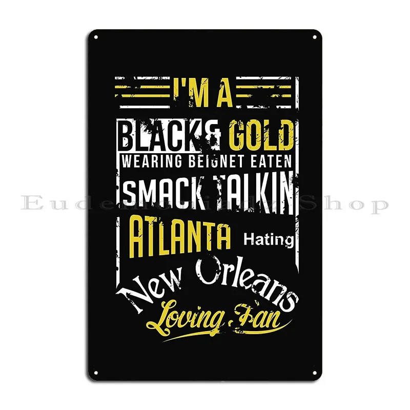 New Orleans Fan Graphic Tee Metal Plaque Wall Decor Iron Sign Wall Decor Cinema Tin Sign Poster