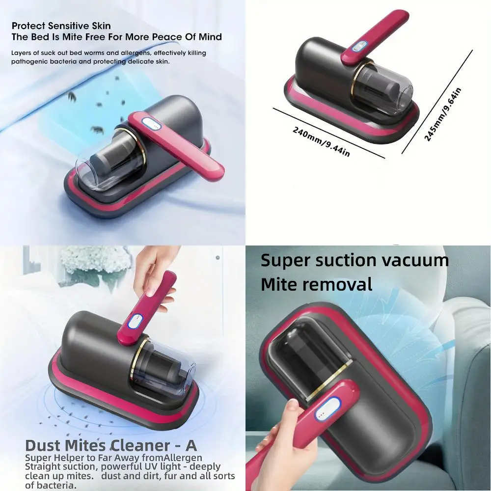 

1pc Germicidal Mite Removal Handheld Vacuum Cleaner, Mattress Vacuum Cleaner Big Suction Strong Suction, With UV-C Light Cleanin
