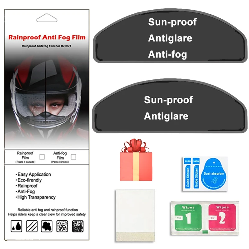 3 in 1 Motorcycle Helmet Sun Proof Anti-glare Antifog Film Universal Autocycle Helmet Sunscreen Film Motorbikes Helmet Parts