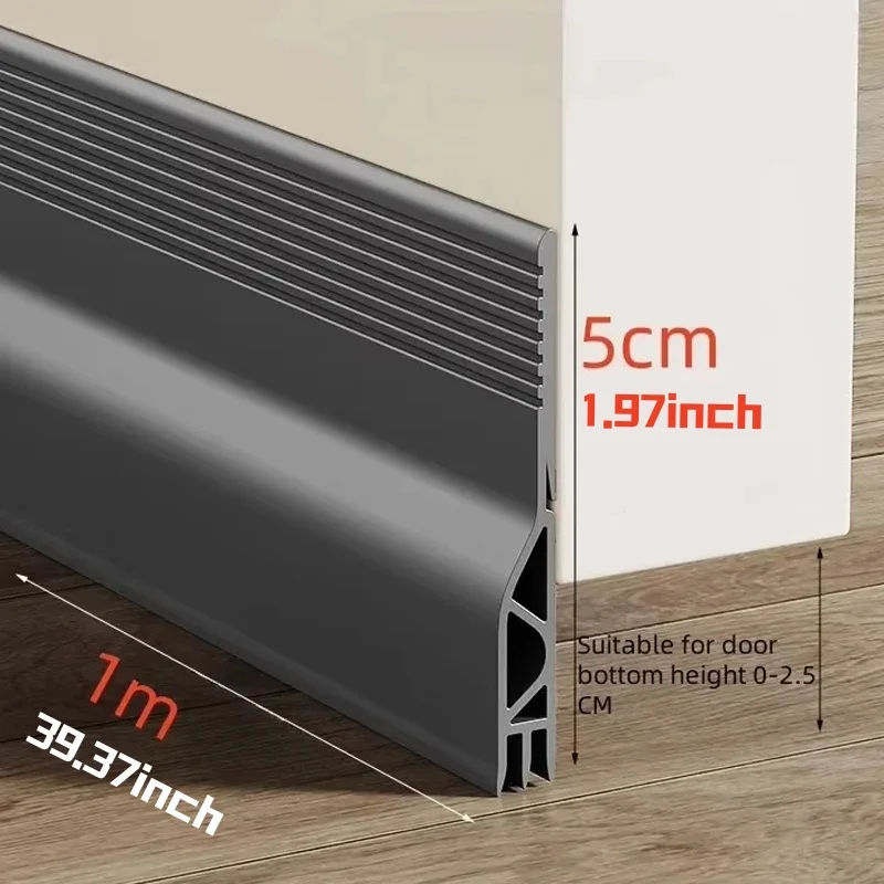 1/2m Door Draft Stopper Sweep Under Door Gap Filler Seal Strip Soundproof Insulation Weather Stripping for Heating and Cooling
