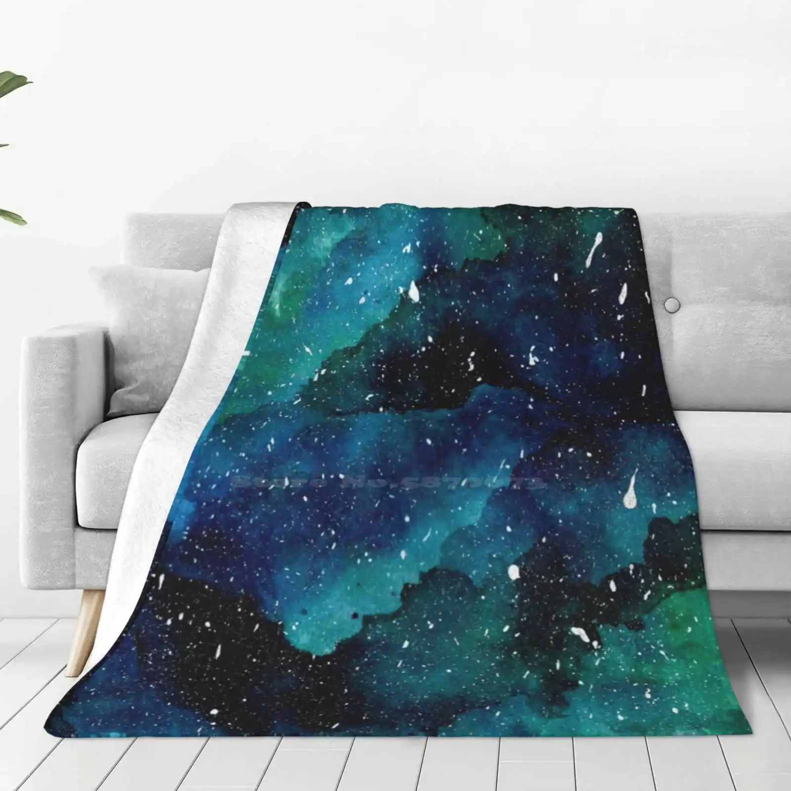 Emerald Galaxy Soft Warm Throw Blanket Emerald Green Galaxy Universe Stars Nature Beautiful Pretty Natural Alien Outer Space