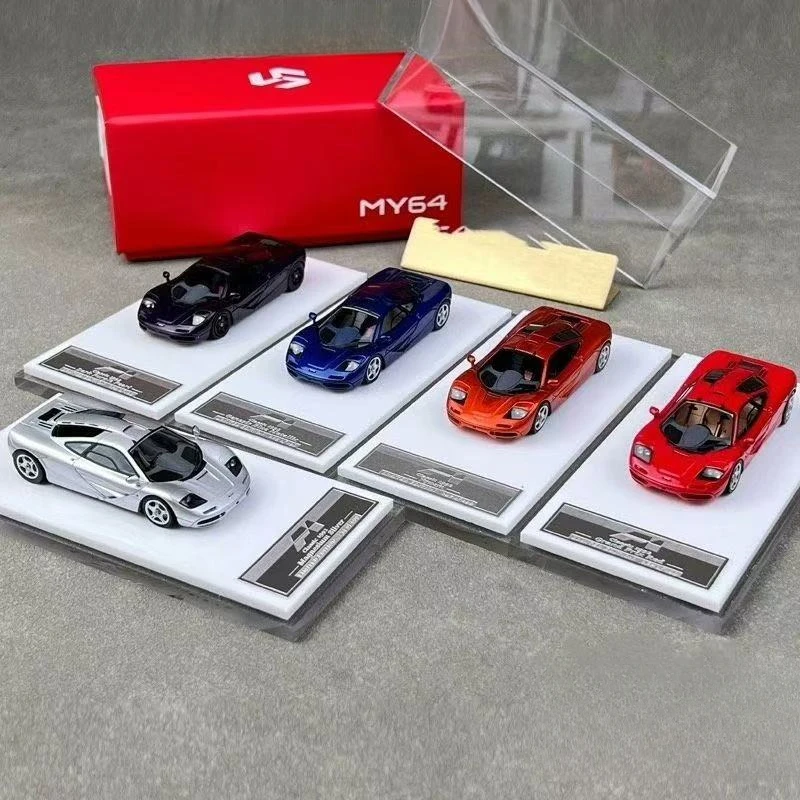 MY64 1:64, superdeportivo MF1, modelo de coche en miniatura de simulación estática de resina de alta gama, piezas de exhibición para colección de adultos.