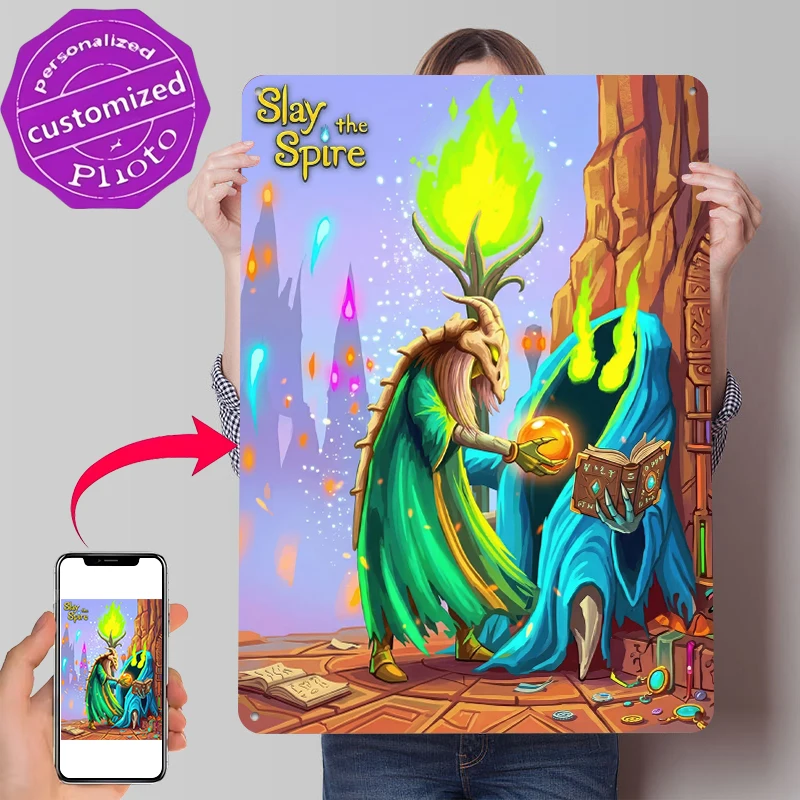 Slay the Spire Characters and Orb Metal Poster Customized Wall Art Retro Vintage Tinplate Signs for Setup Decorations Man Cave