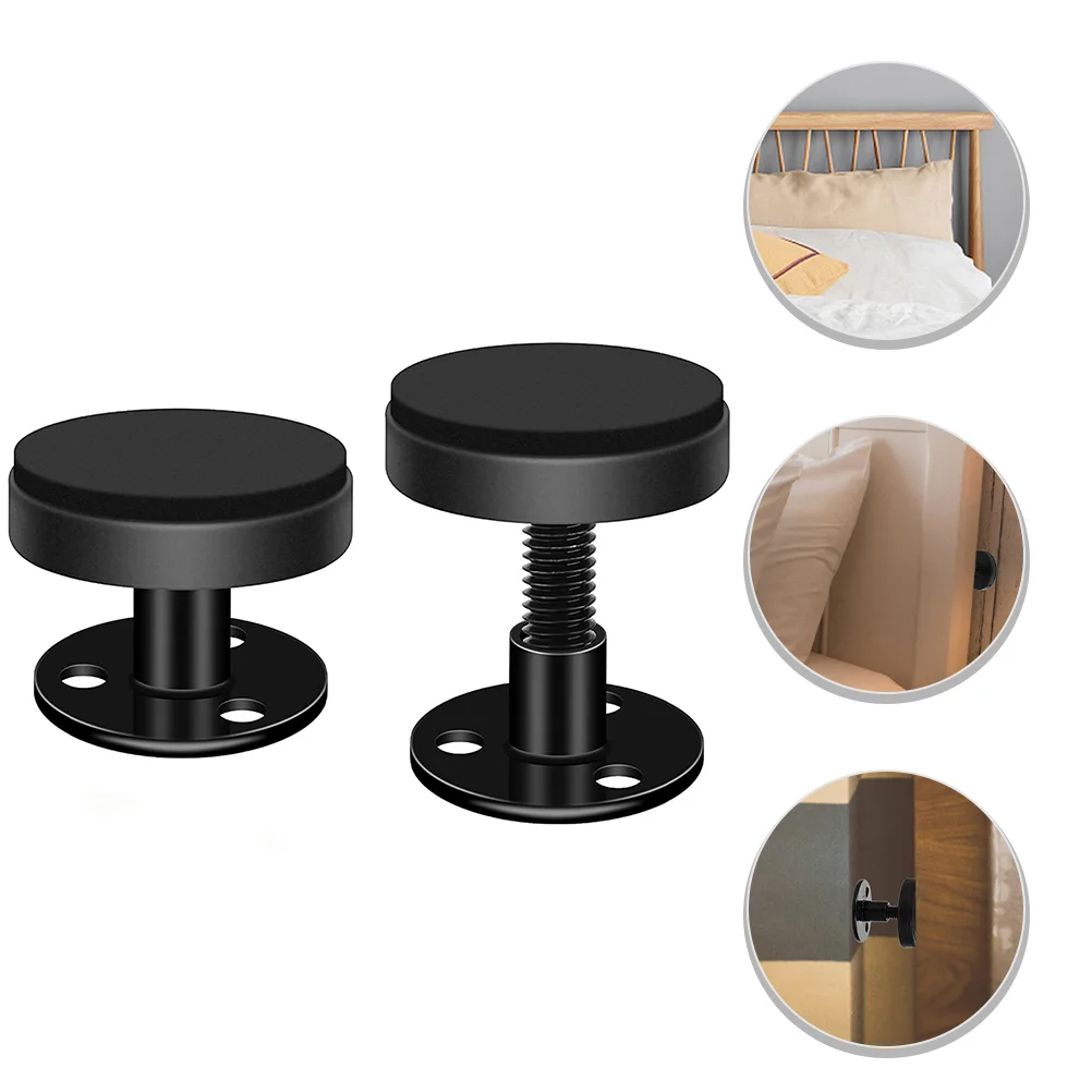 2 Pcs Threaded Bed Frame Anti-shake Tool Accessory Bedside Anchor Headboard Adjustable Black Metal Headboards for