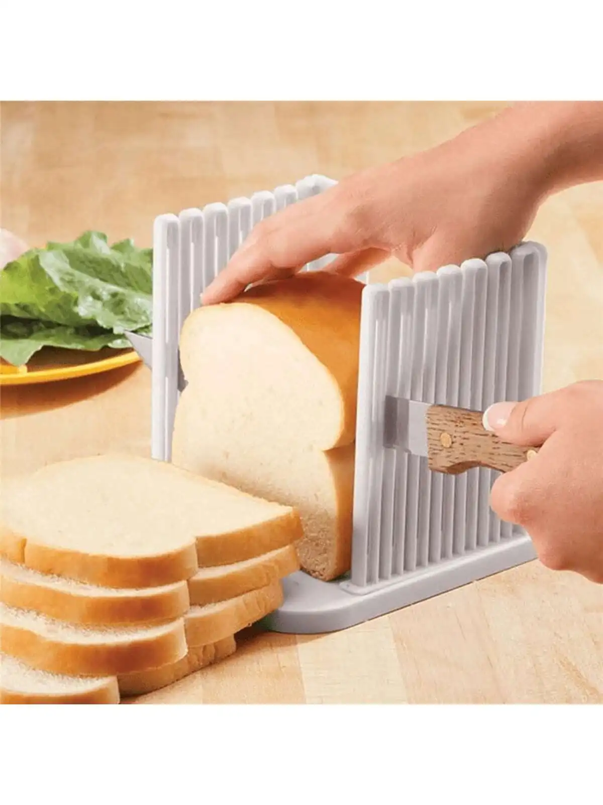 1pc Adjustable Bread Slicer Guide, Plastic Bread Cutter Slicer For Homemade Bread, Foldable Kitchen Baking Tool