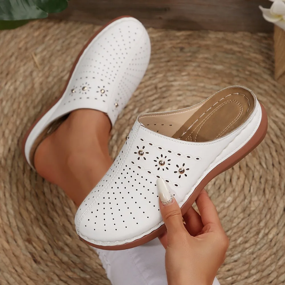 

Women Slippers 2026 New Platform Hollow Slippers Outdoor Beach Shoes Woman Slip on Cozy Mules Sandals Lightweight Slides Women