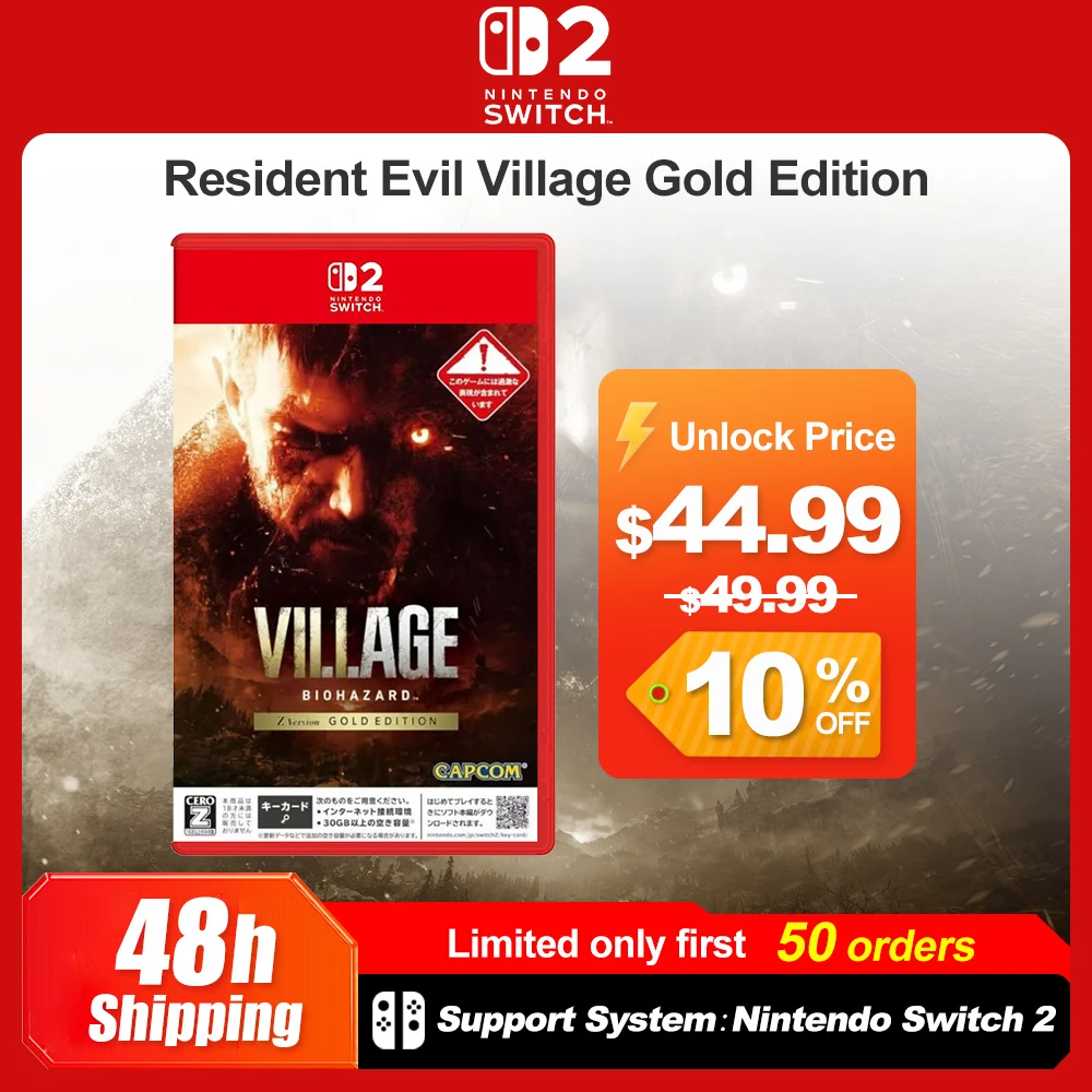 Nintendo Switch 2 Resident Evil Village Gold Edition Resident Evil Village Edición Dorada, Ofertas de Juegos, 100% Nuevo, Tarjeta de Juego Física de Nintendo para Consola NS2