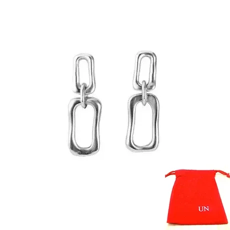 2024 new fit UNO DE 50 fashionable plated 925 silver classic versatile women's earrings niche jewelry gift