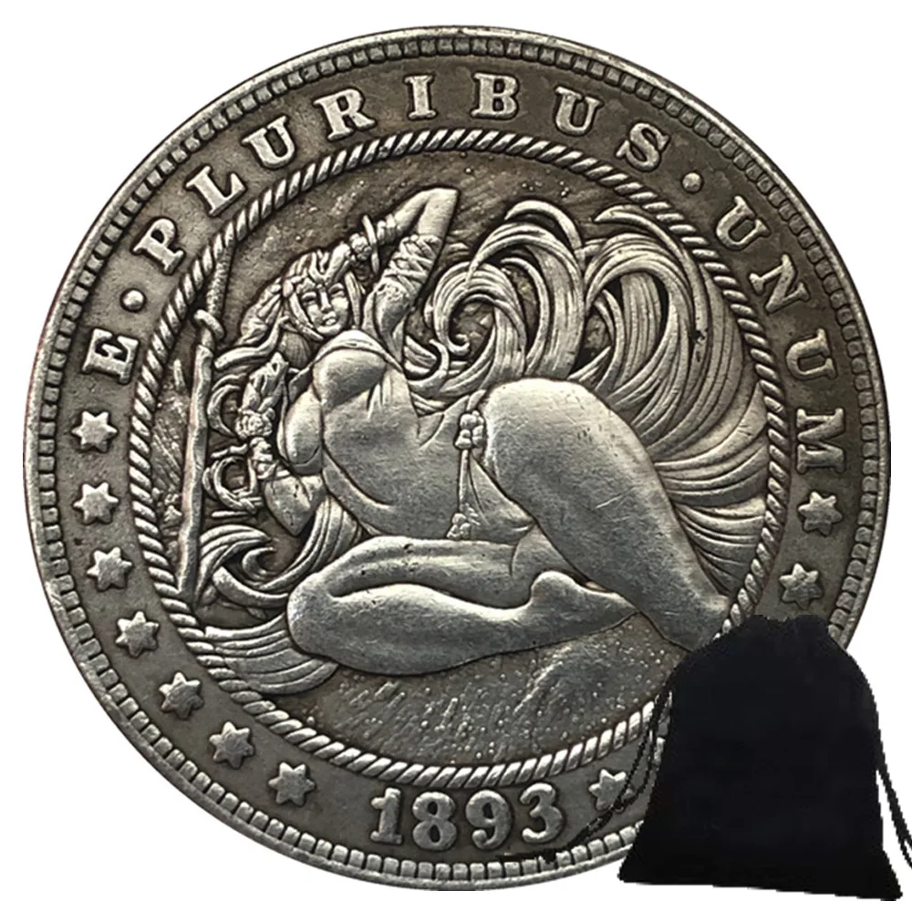 Sexy Angel‘s Thighs Hobo Nickel Funny Couple Coins Love Coin- Commemorative Challenge Coin Collectible Art Badge+Gift Bag