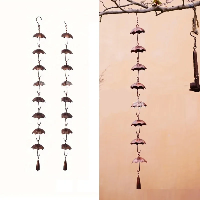 

Umbrellas Rain Chain Water Drain Gutters for Garden Roofs Downspout Wind Chimes Decorations