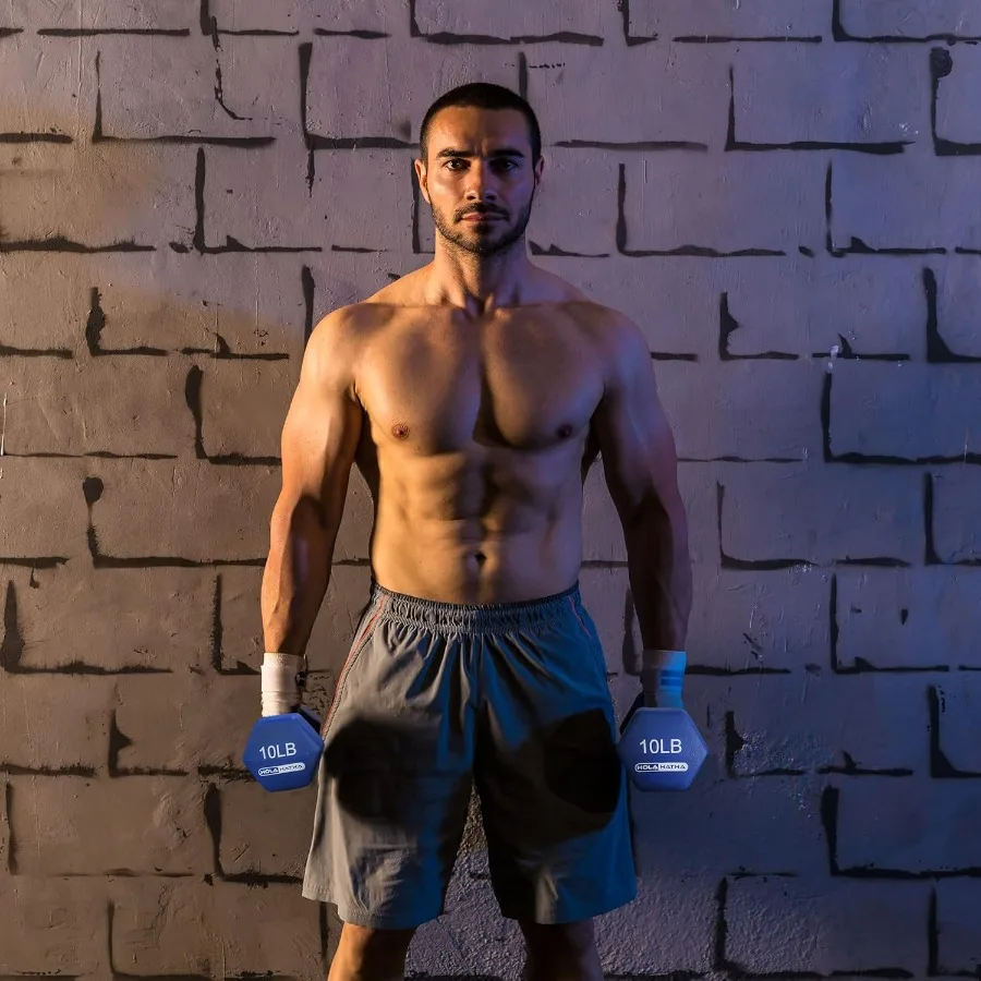 مجموعة وزن يدوية خالية من الدمبل من النيوبرين 2 3 5 8 و10 رطل مع رف مثالية للتمارين المنزلية لكسب النغمة والوضع الماضية