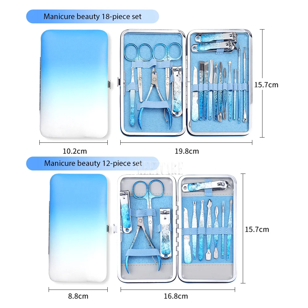 Professional Manicure Set Kit, Nail Clippers coloridos, Pedicure Ferramenta Pinças Sobrancelha Aço Inoxidável, Nail Trimmer Sets, Scissor