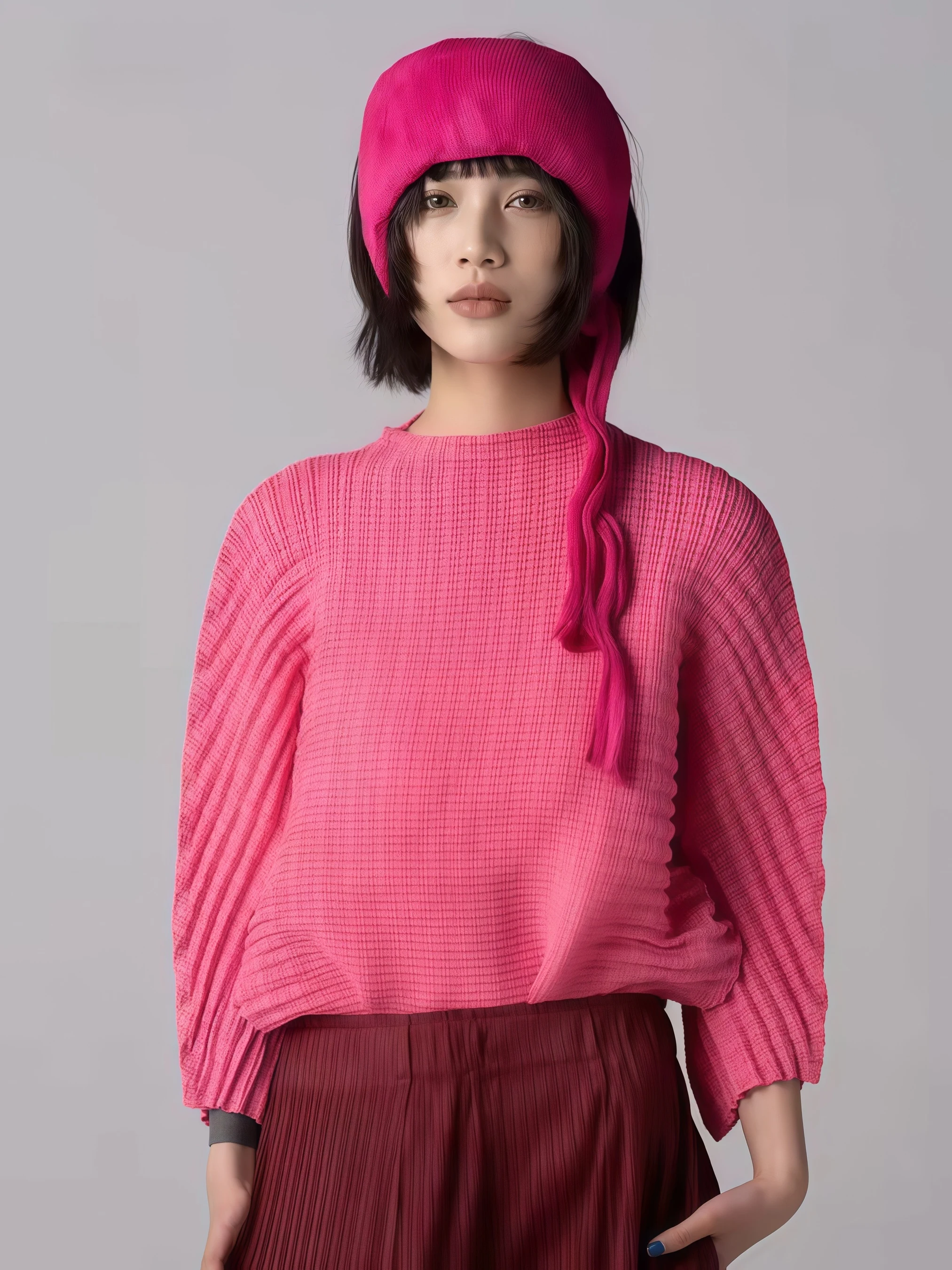 

Плиссированная футболка Fold Miyake, осень 2022, новая нишевая облегающая футболка с длинными рукавами и дизайном Artist Design Sense