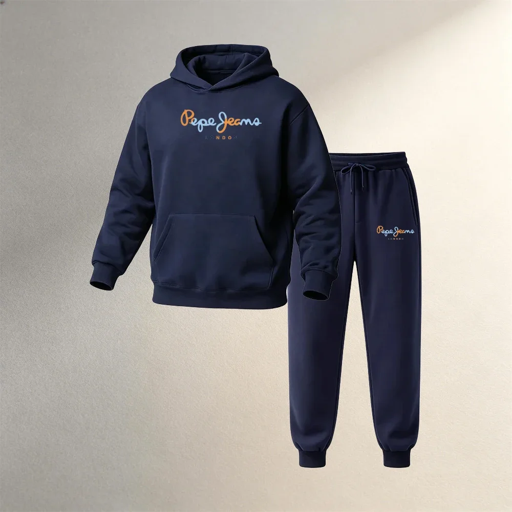 Men's Clothing Hoodies Sets 2 Pieces Pullover Autumn Winter Sport Casual Fashion Warm Sweatpants Suits Street Loose Male Outfits