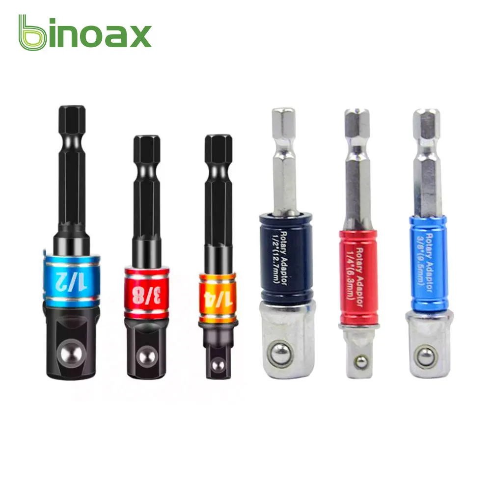 Binoax Peças Broca Soquete Adaptador de Impacto Broca Extensão Brocas Barra Tamanho Hex Haste Quadrado Cabeça Broca Bit