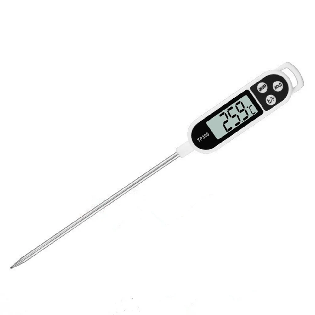 TP300 Digital Food Thermometer LCD Display Electronic Food Probe Digital Temperature Measuring Tool for Meat /Cooking /BBQ/Milk