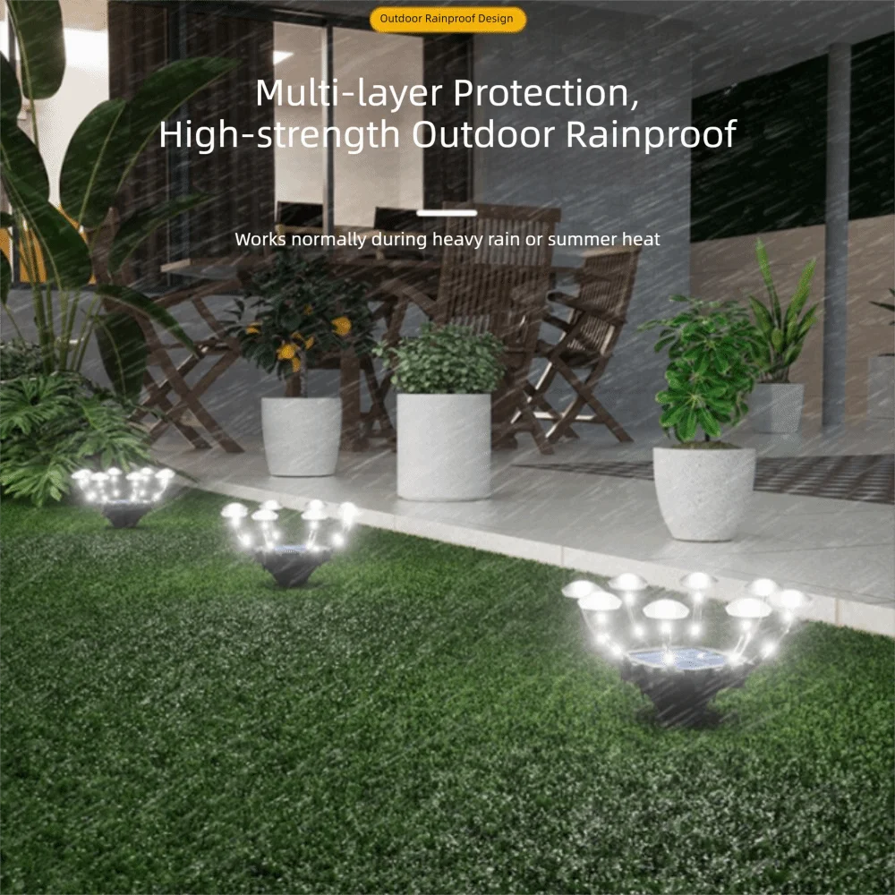 

Solar-Powered Solar-Powered Lamp Mushroom-Shaped Night Lighting Outdoor Lamp Patio Decoration Automatic Light Sensor