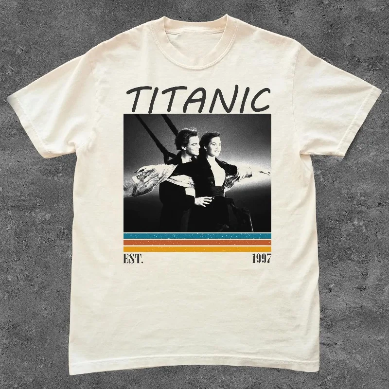 Titanic T-shirt, Retro Movie T-shirt, Summer New Y2K Unisex Casual Fashion T-shirt