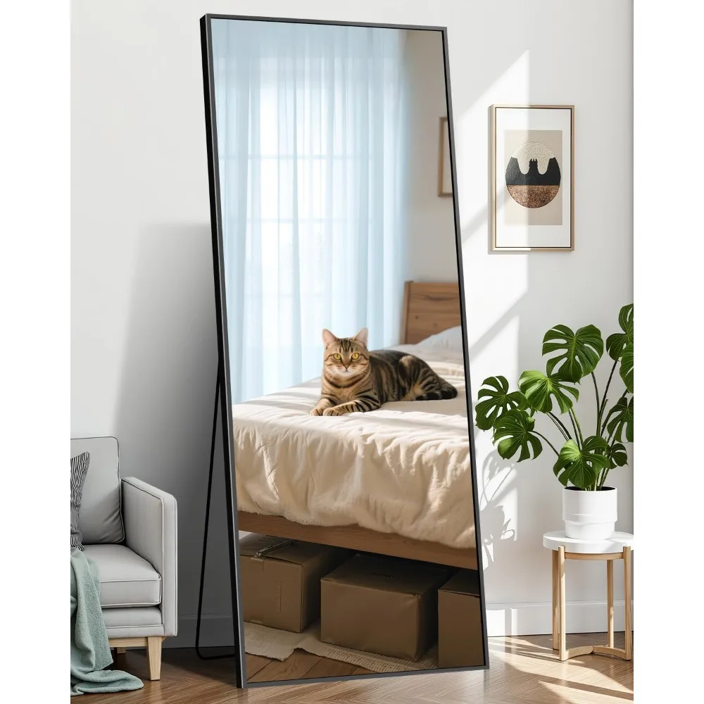 

71"x26" Floor Mirror Full Length - Standing Mirror with Aluminum Alloy Frame, Large Body Mirror for Bedroom, Living Room, Wall M