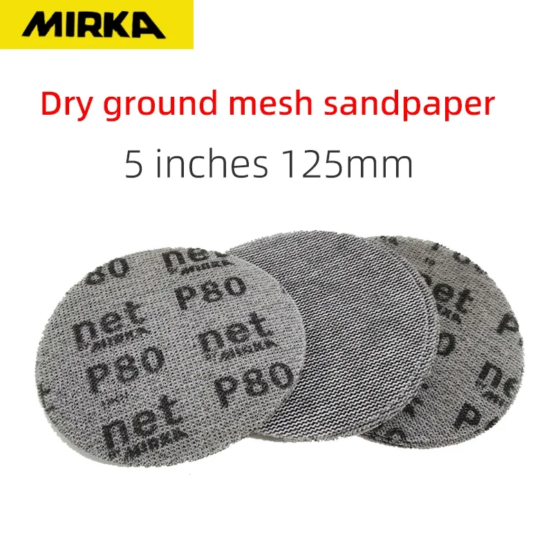 Original Authentic Mirka Mesh Back Velvet Sandpaper 5 Inch Round Flannelette Stick Piece Mesh Sand Automobile Putty Polishing