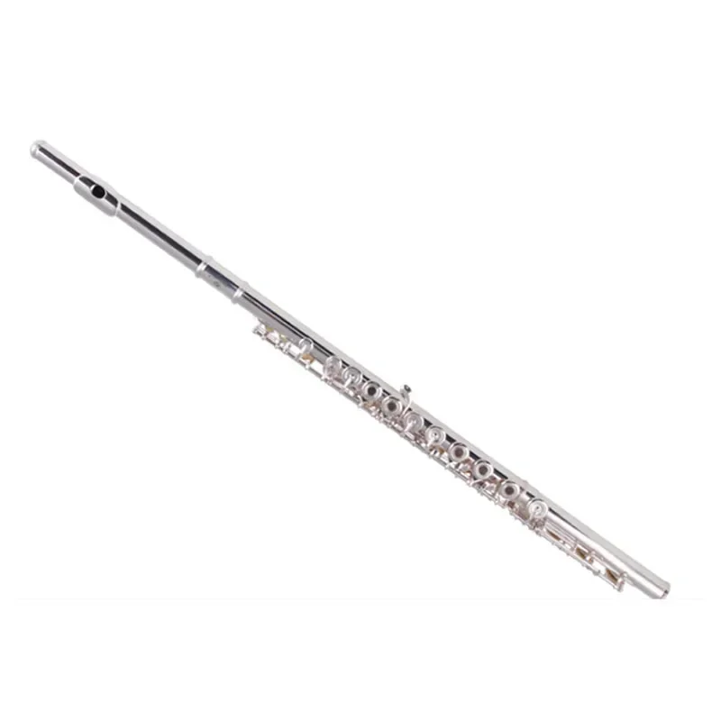 White copper tube body 17-hole flute silver-plated, flute opening, in-line with E key