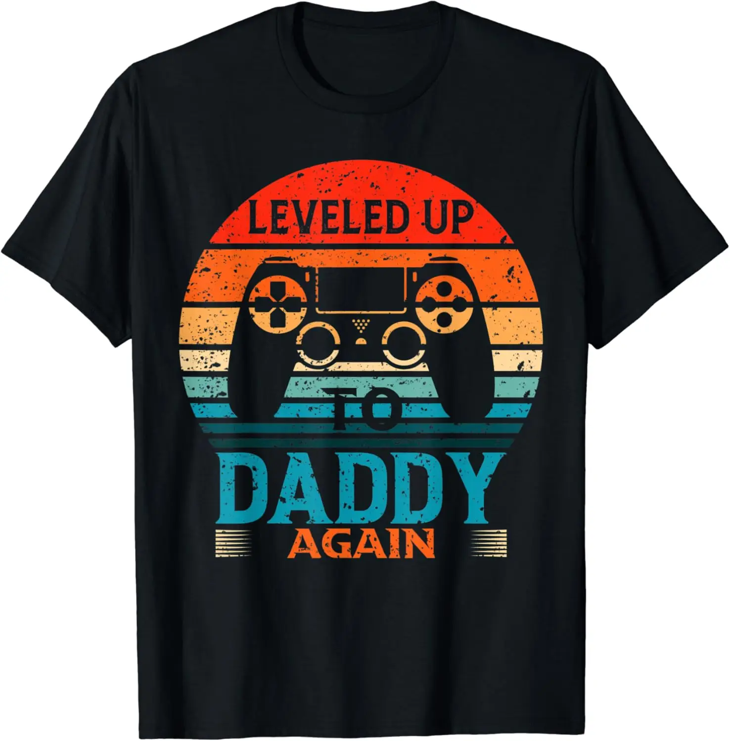 Mens Leveled Up To Daddy Again Est. 2021 Father's Day Vintage T-Shirt