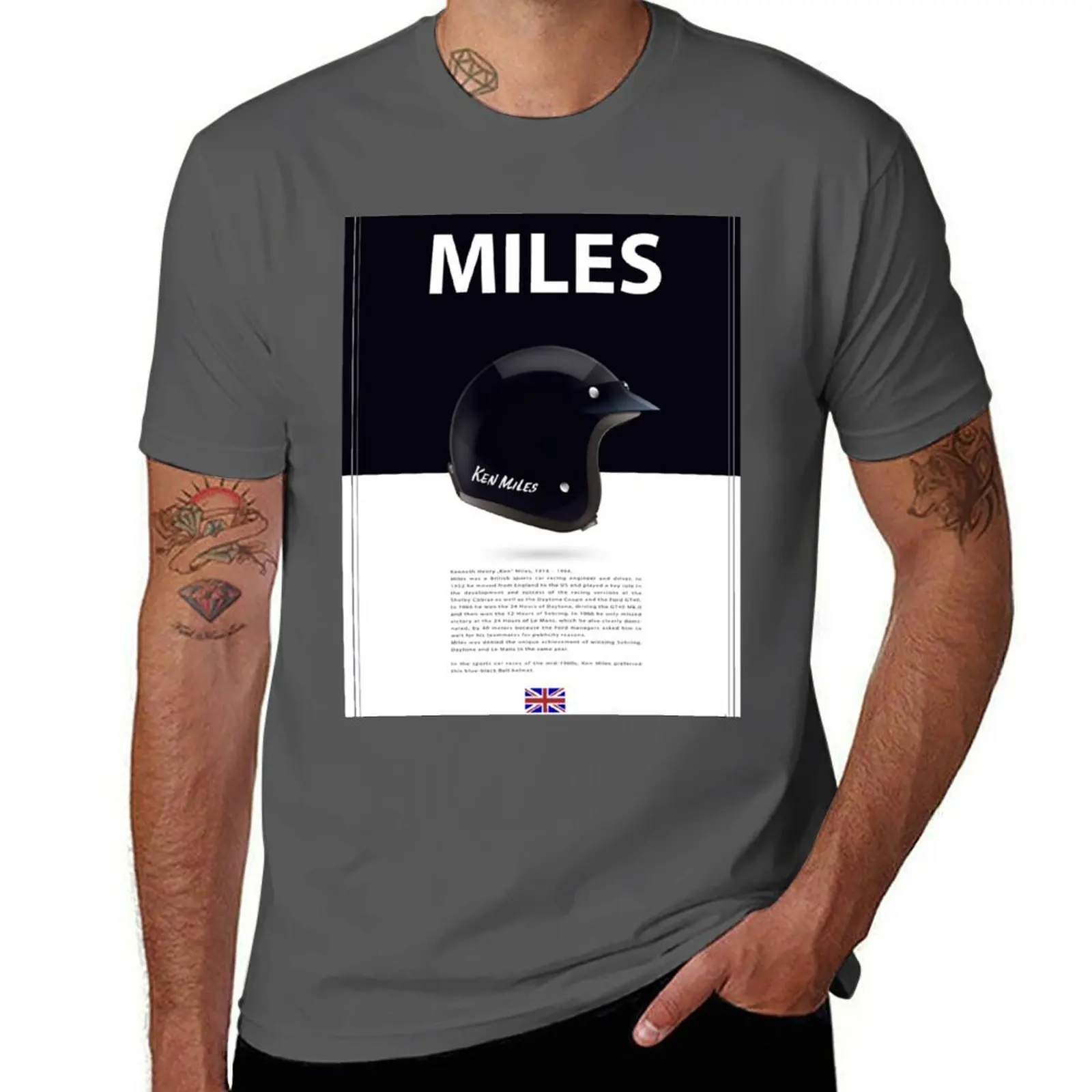 

Ken Miles Helmet T-Shirt t shirt man cotton t shirt man plain T-Shirt