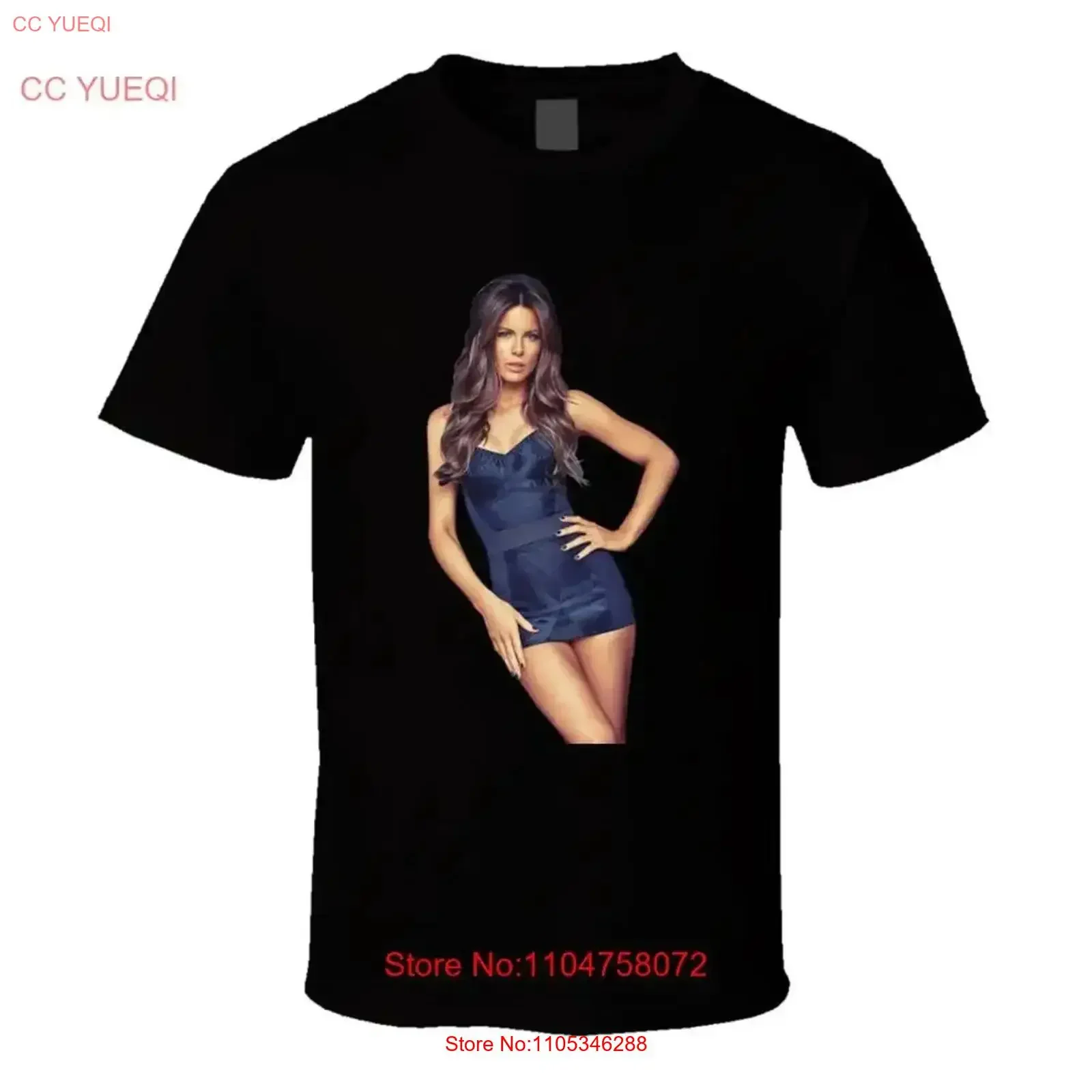 Футболка с цифровой росписью Кейт Бекинсейл, винтажная, с эффектом потертости, стильная, дизайнерская, дышащая, мягкая, модная, эластичная.