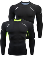 Solid Compression Shirts Men Long Sleeve Athletic Moisture Wicking Baselayer Undershirt Gear Tshirt For Sports Workout
