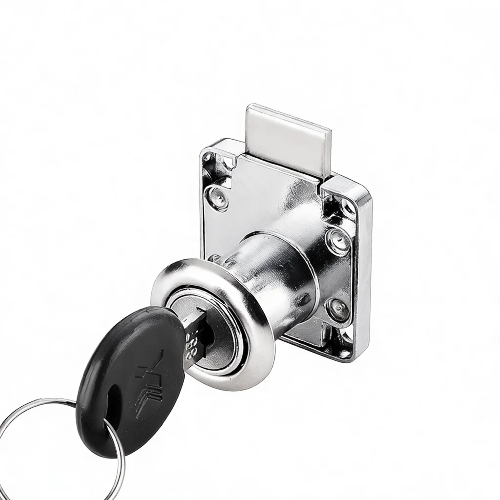 Drawer Lock Cabinet Security Hardware Vintage Metal Lock Extended Tongue For Furniture Desk Office File Cupboard Units