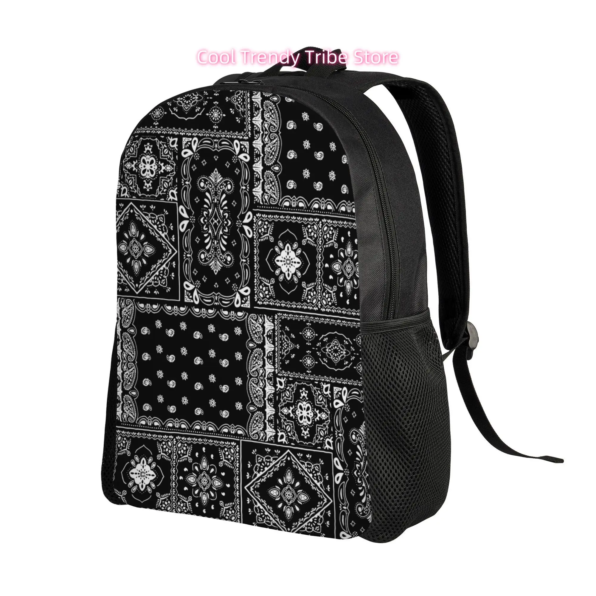 Paisley Black with Zipper Closure Soft Style Backpack with Single Facing Design Works Well for Neighborhood Walks Indoor Workday