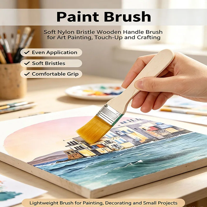 pinceis-de-pintura-com-cabo-de-madeira-25-unidades--cerdas-de-nylon-macias-para-acrilico-Oleo-aquarela-pintura-de-parede-e-artesanato