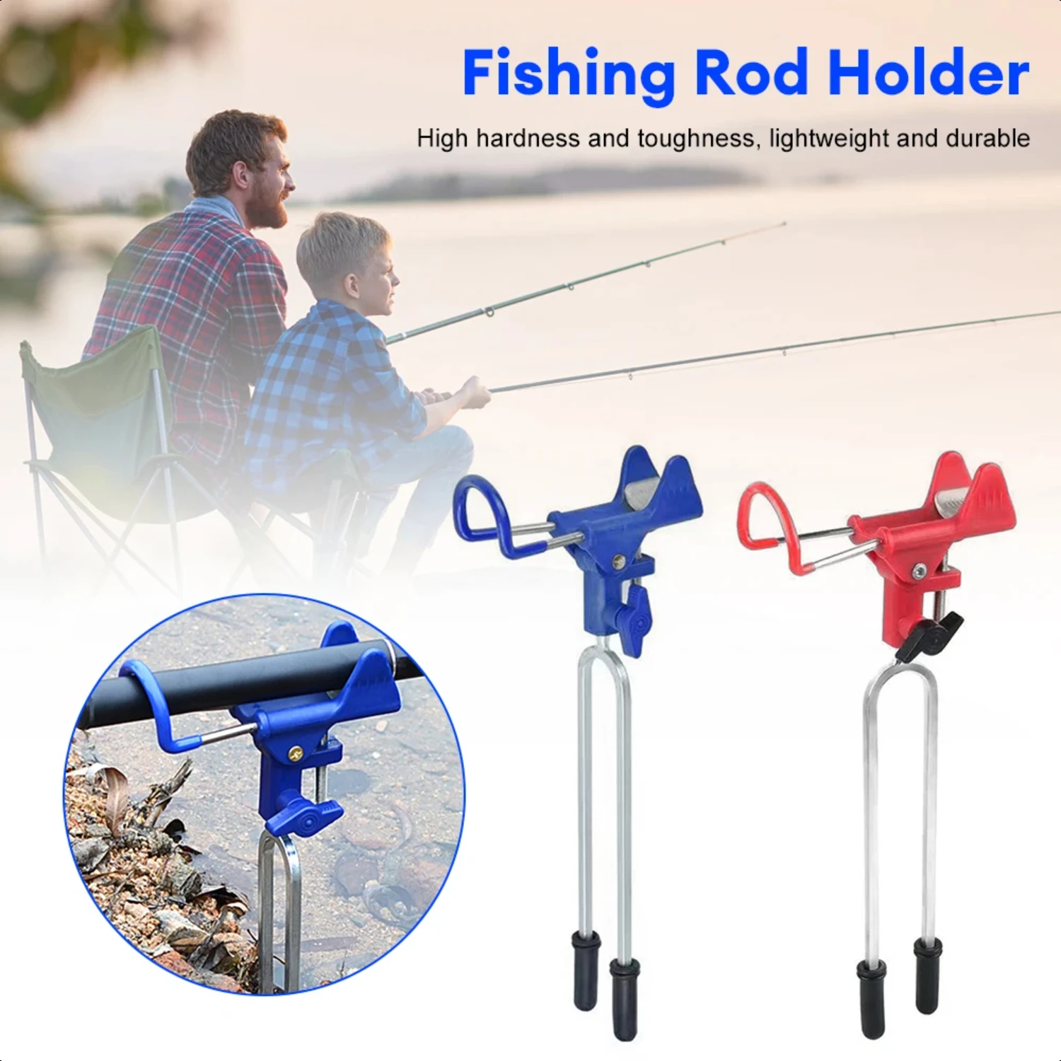 Durable and adjustable stainless steel fishing rod holder, perfect for avid fishing enthusiasts. Sturdy construction, must-have