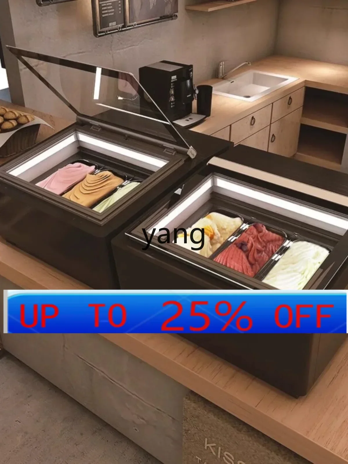 CX Ice Cream Display Case Ice Cream Cabinet Freezer Desktop Stall Commercial Hard